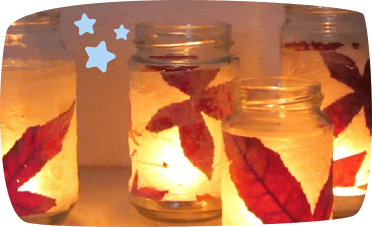 Suport pentru lumânări cu frunze de toamnă