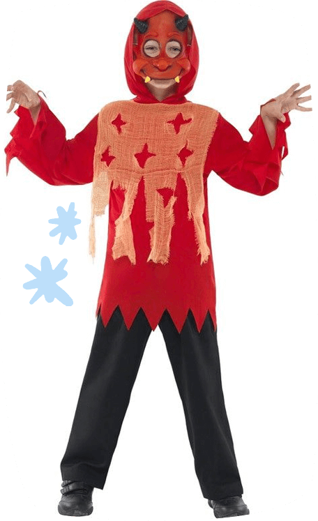 Băiat costumat în diavol