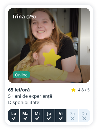 Profil de bonă al Irinei, 25 de ani, disponibilă pe Sitly